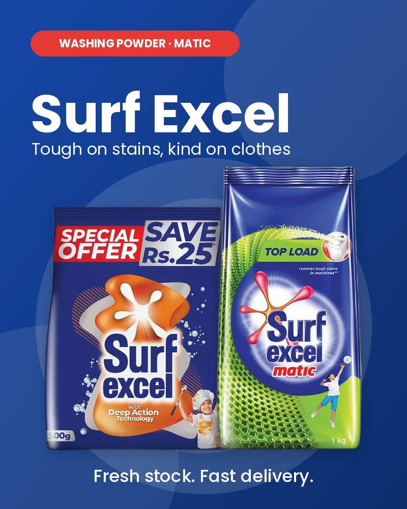 Surf Excel washing powder 500g and Surf Excel Matic top load 1kg