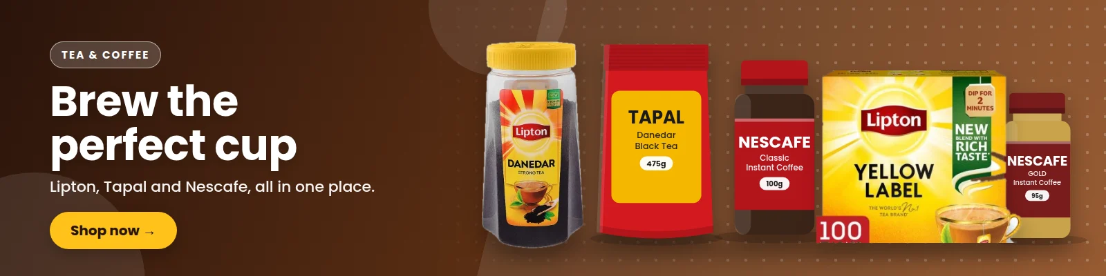 Tea and Coffee: Lipton, Tapal and Nescafe