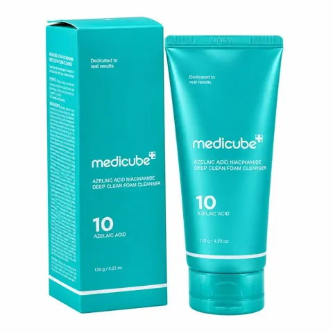 Medicube 10 Azelaic Acid Niacinamide Deep Clean Foam Cleanser, Niacinamide, Glutathione, For Oily & Combination Skin, 120g