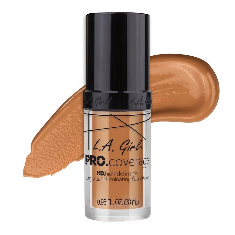 L.A. Girl Pro Coverage HD Long Wear Illuminating Foundation, GLM649 Tan, 28ml