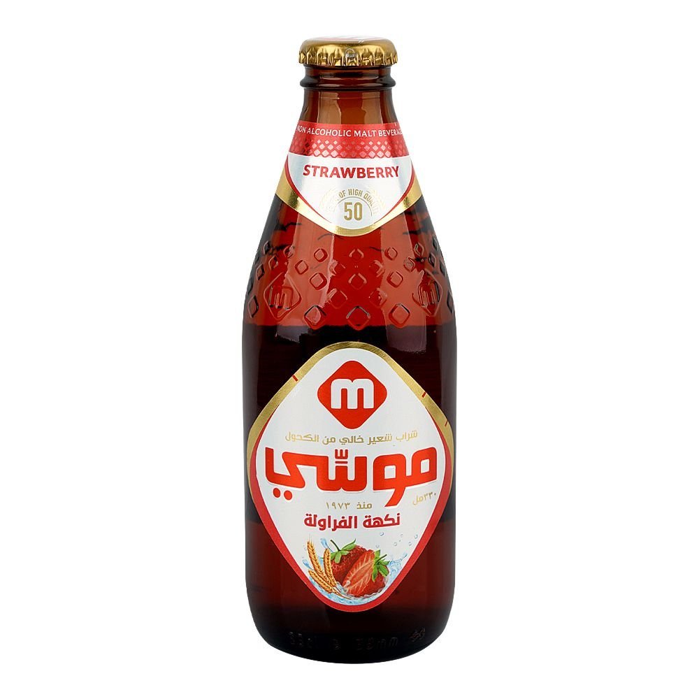 Moussy Strawberry Malt Drink Bottle, 330ml