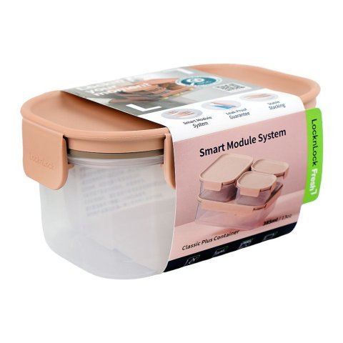 Lock & Lock Classic Plus Rectangular Container, BPA Free, 385ml, LLHPL402PIK