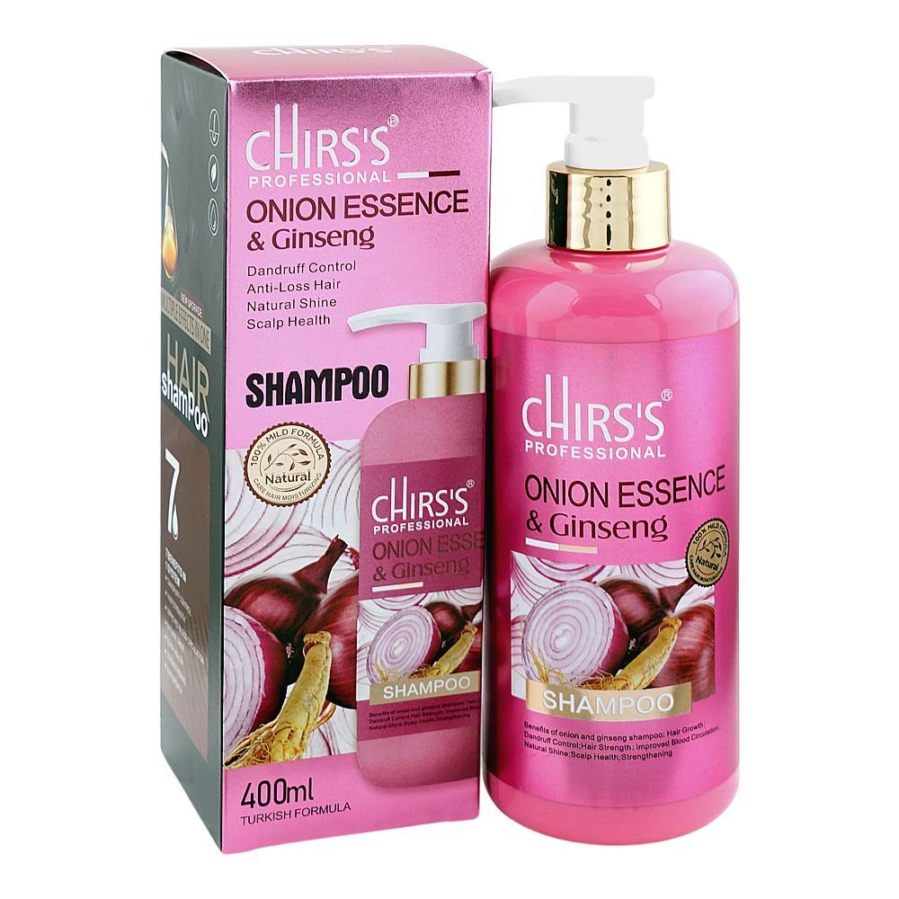 Chirs's Professional Onion Essence & Ginseng 2-In-1 Shampoo, 400ml