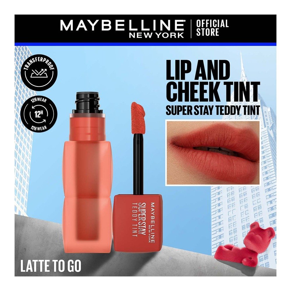 Maybelline New York Superstay Teddy Tint, Lip and Cheek Color, 5ml, 75 Latte To Go
