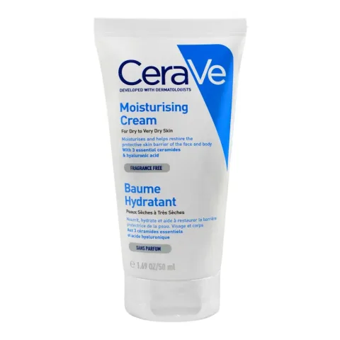 CeraVe Fragrance Free Moisturising Cream, Fragrance Free, Glycerin, For Dry To Very Dry Skin, 50ml