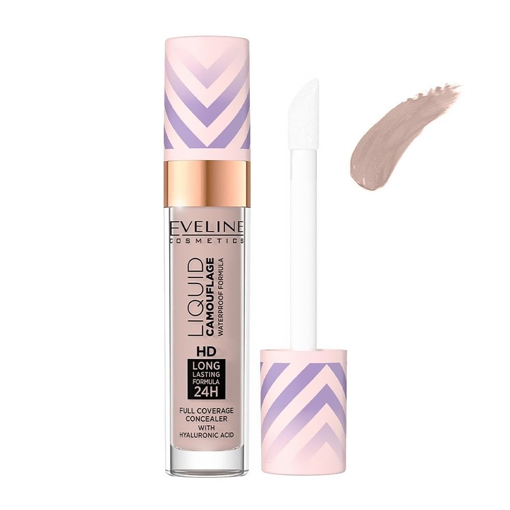 Eveline Liquid Camouflage HD Long Lasting 24H Full Coverage Concealer, 04 Light Almond