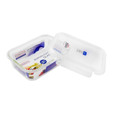 Homeatic Glass Storage Container With LID, BPA Free, 1520ml, White, HMT-208