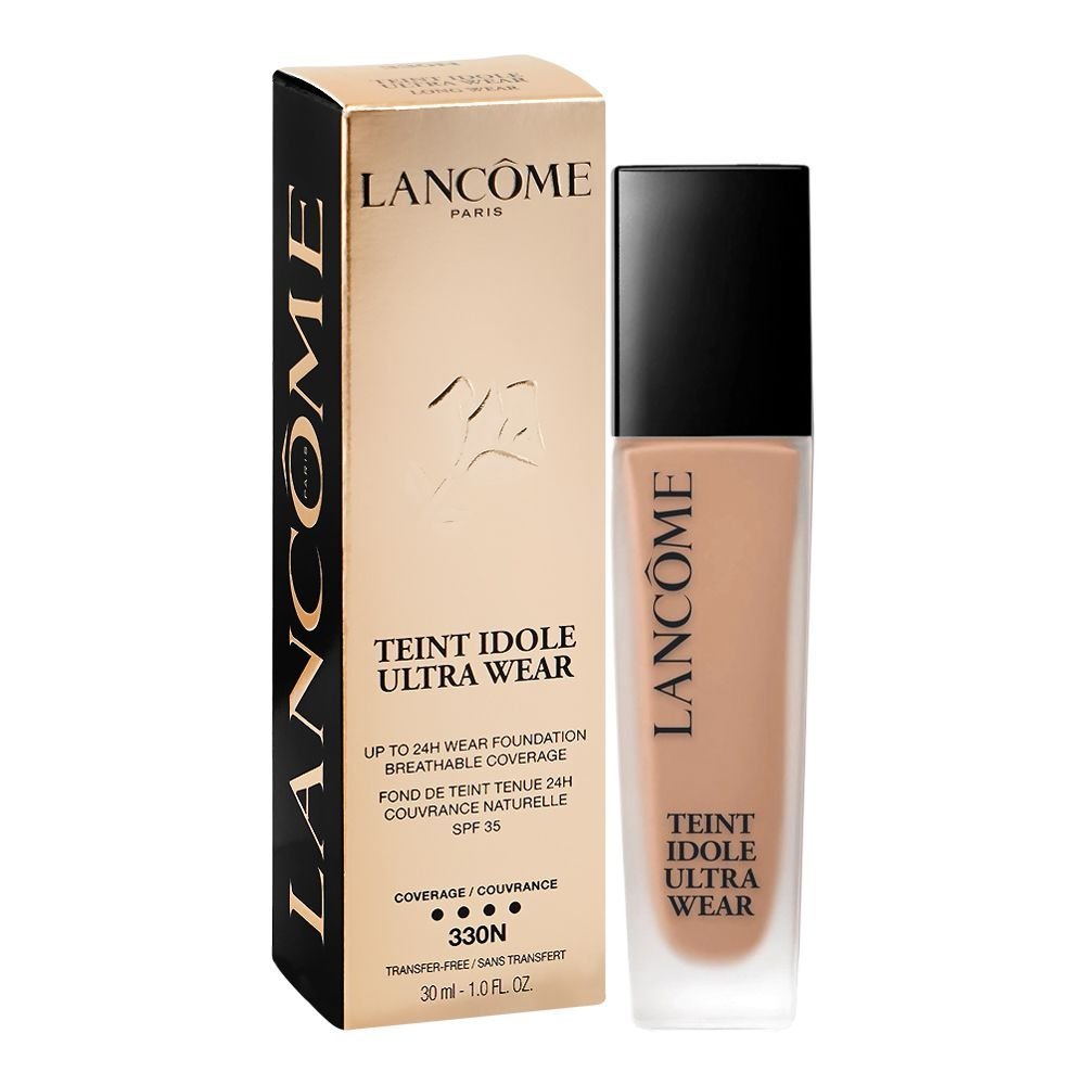 Lancome Paris Teint Idole 24H Ultra Wear Breathable Coverage Foundation, SPF35, Transfer-Free, 330N, 30ml