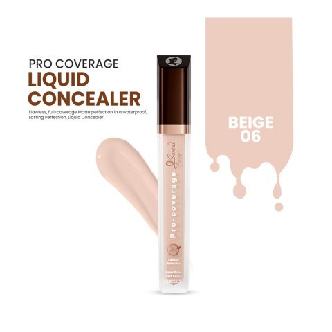 Sweet Face Pro-Coverage Waterproof Matt Finish Concealer, 06 Beige