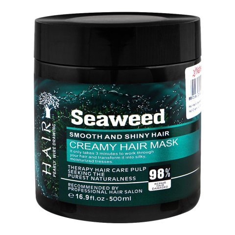 Hair Pearly Wire Drawing Seaweed Smooth And Shiny Hair Creamy Hair Mask, Vitamin B5, For Damaged Hair, 500ml