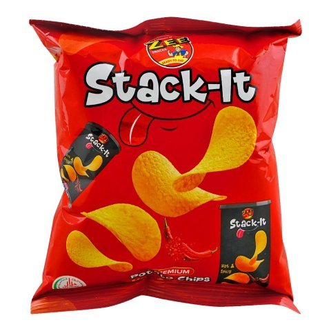 Zee Stack-It Hot & Spicy Potato Chips, 62g