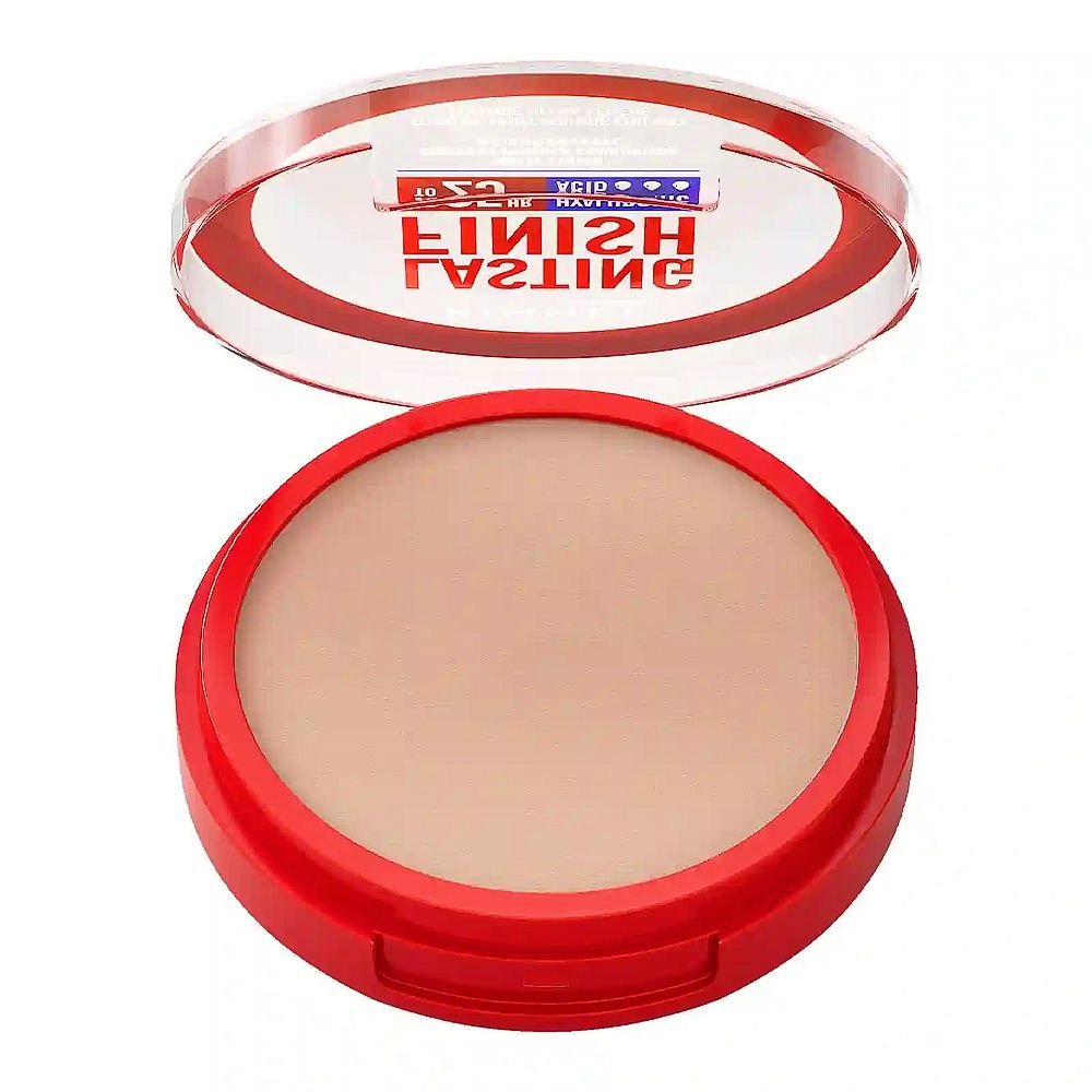 Rimmel Lasting Finish 25H Compact Powder Foundation with Hyaluronic Acid, Matte Finish, SPF20, 004 Rose Ivory