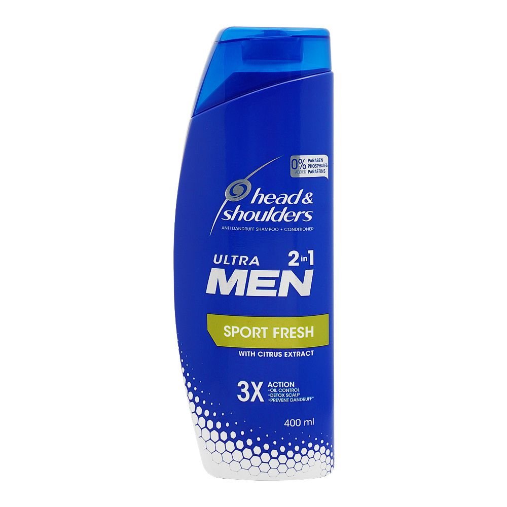 Head & Shoulders Ultra Men Sport Fresh 2-In-1 Shampoo + Conditioner, 400ml