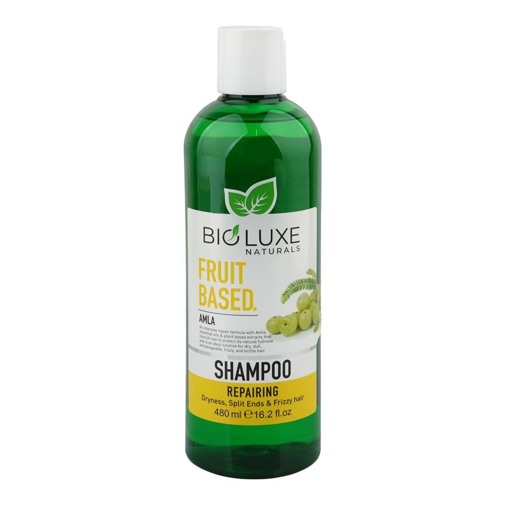 Bio Luxe Naturals Fruit Based Amla Repairing Shampoo, Niacinamide, For Dry Hair, 480ml