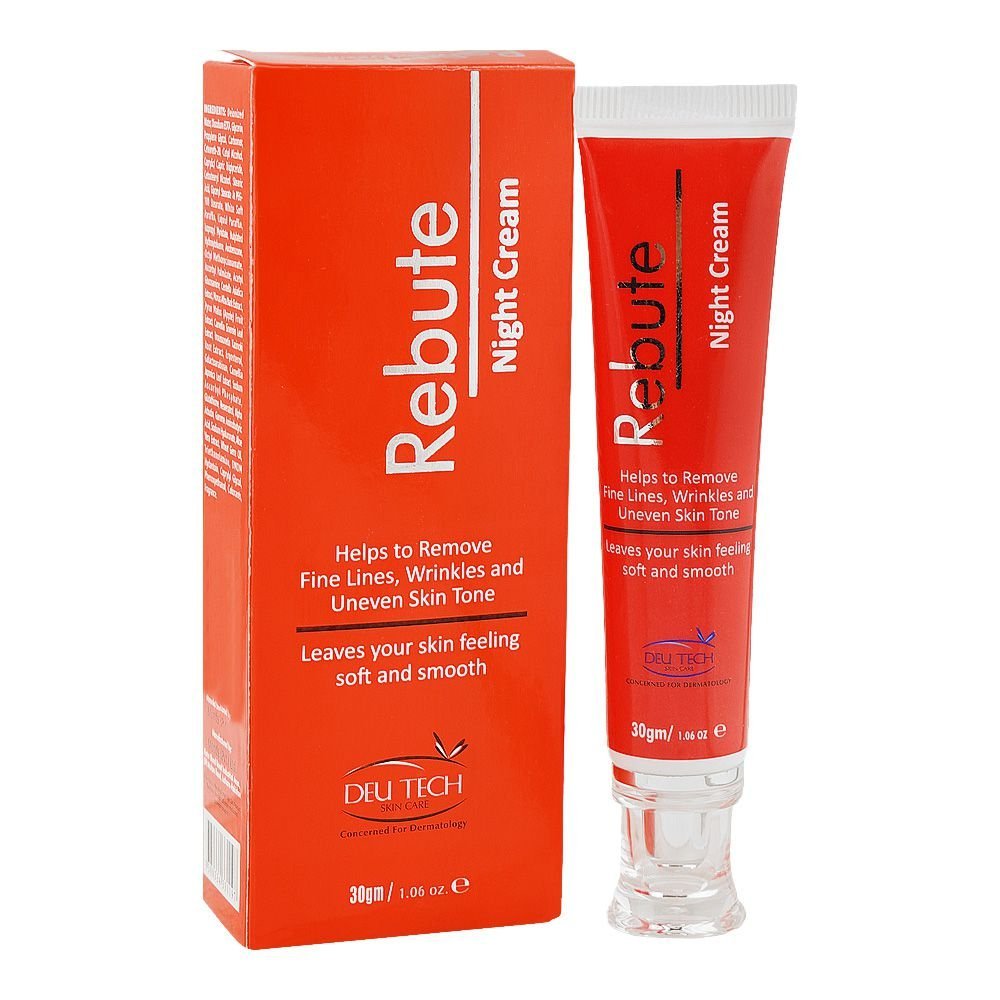 Deu Tech Rebute Night Cream, Glycerin, For Wrinkle & Uneven Skin Tone, 30g