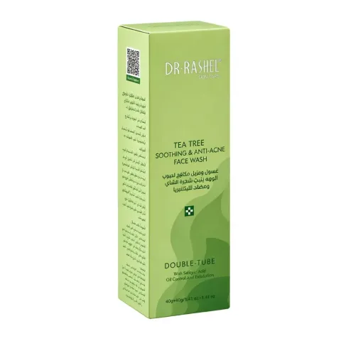 Dr. Rashel Tea Tree Soothing & Anti-Acne Double Tube Face Wash, Stearic Acid, Salicylic Acid, For Oily Skin, 40g + 40g