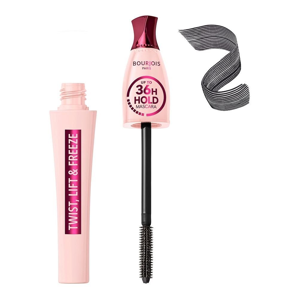 Bourjois Twist, Lift & Freeze Upto 36H Hold Mascara, 1 Black/Noir, 8ml