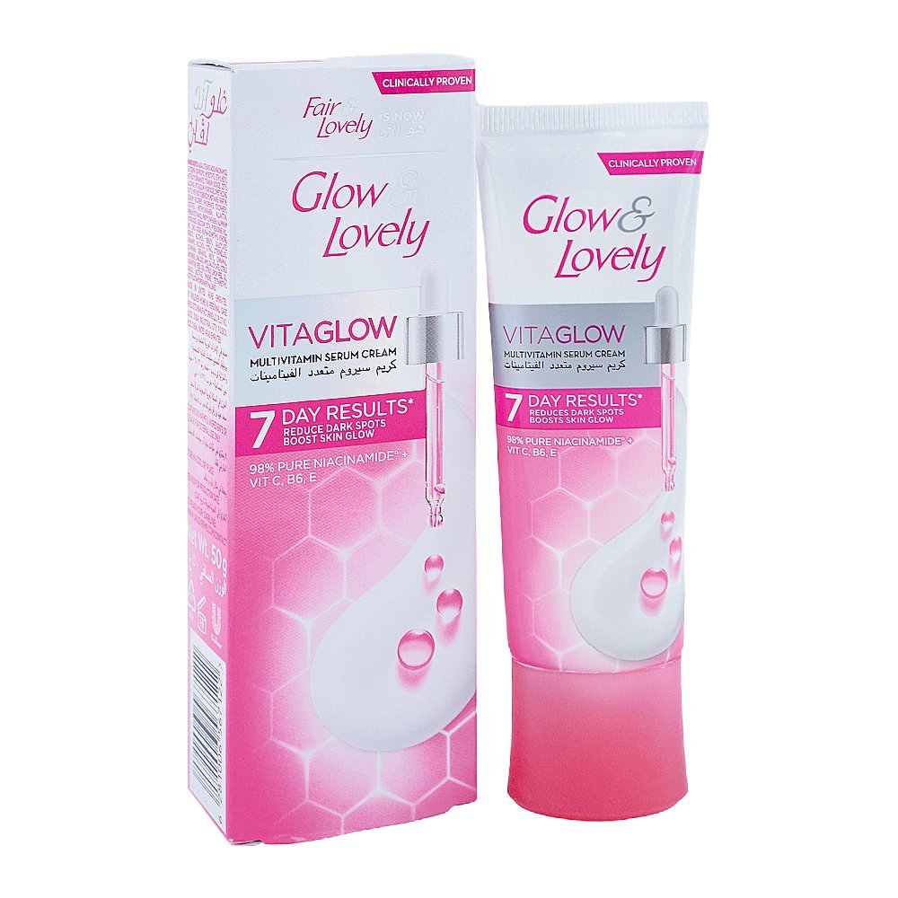 Fair & Lovely Is Now Glow & Lovely Advanced Multivitamin Vita Glow, Niacinamide, Vitamin C, 50g