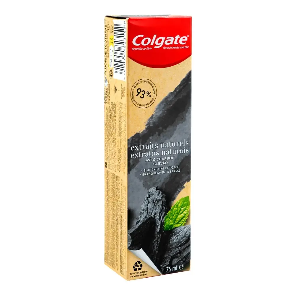 Colgate Natural Extract With Charcoal + Effective Whitening Toothpaste, 75ml