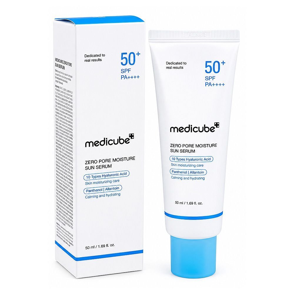 Medicube Zero Pore Moisture Sun Serum, Hyaluronic Acid, Glycerin, For Hydrated Skin, 50ml