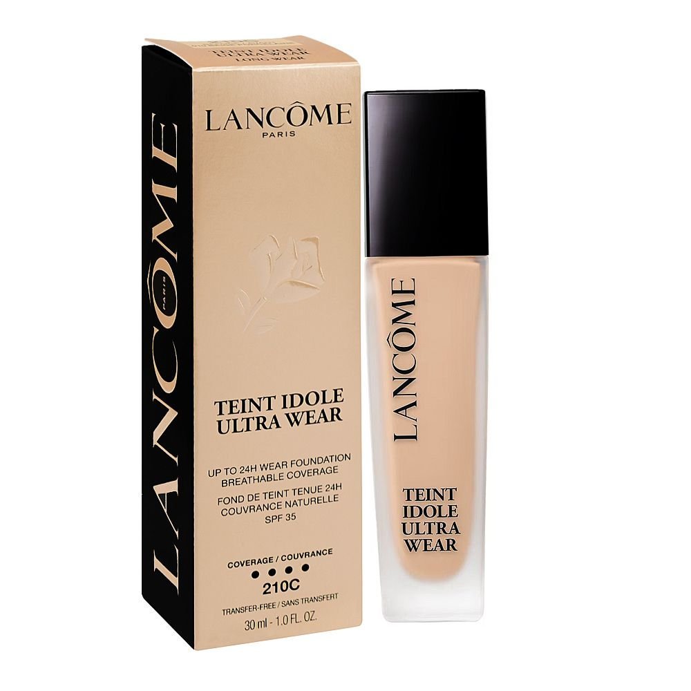 Lancome Paris Teint Idole Ultra Wear Liquid Foundation, SPF-35, Transfer-Free, 30ml, 210C 010 Beige Porcelaine
