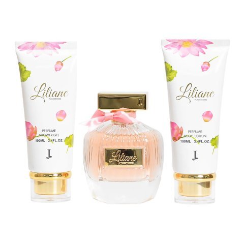 Junaid Jamshed Liliane Pour Femme Set, Eau De Parfum Body Lotion+Shower Gel, For Women, 100ml