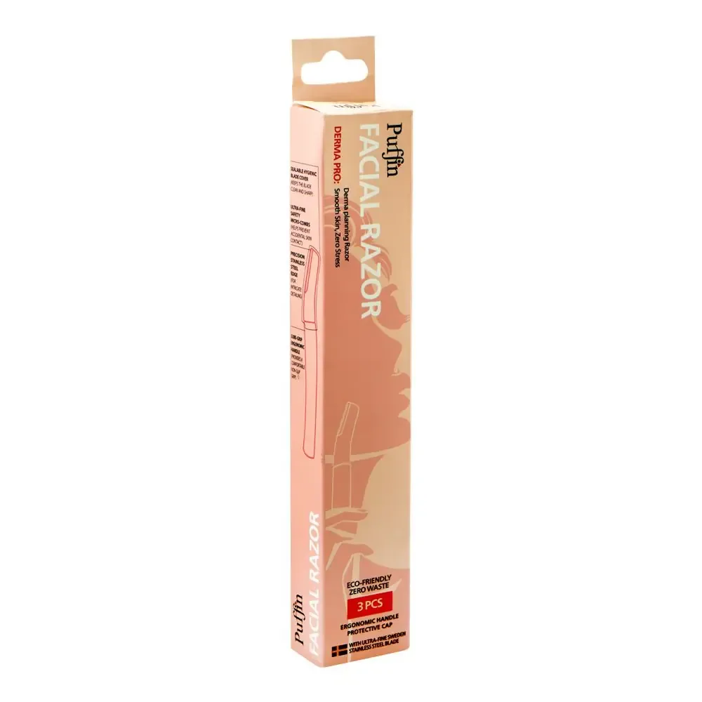 Puffin Facial Razor For Women, 3-Pack