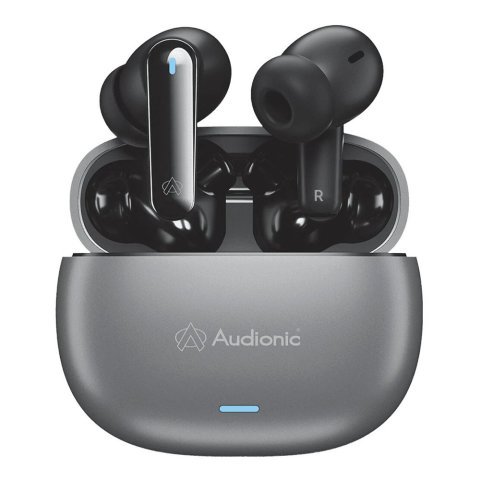 Audionic Quad Mic ENC Environmental Noise Cancellation Wireless Earbuds, Airbud-425, Silver