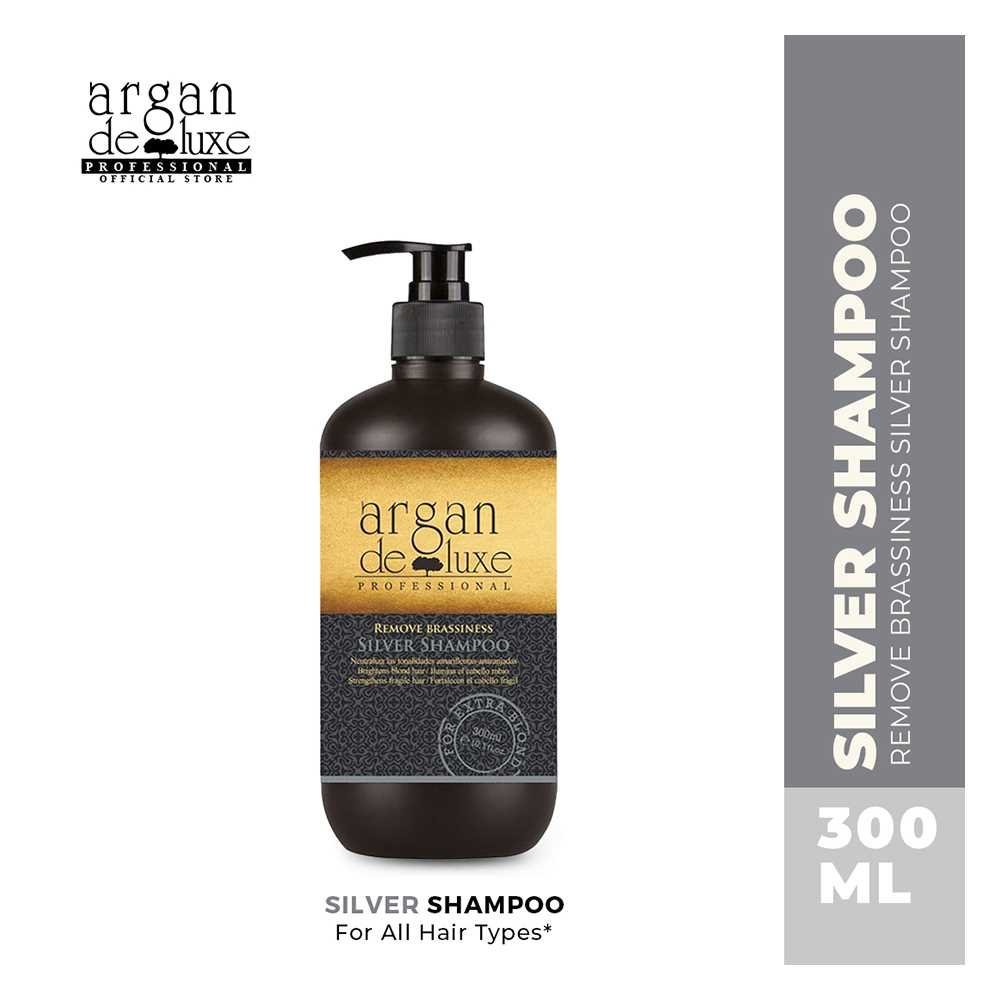 Argan De Luxe Remove Brassiness Silver Shampoo, Strengthens Fragile Hair, 300ml