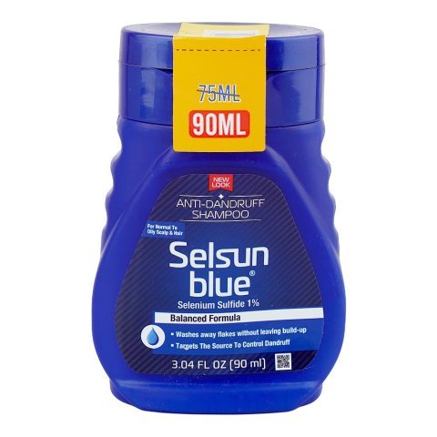 Selsun Blue Solenium Sulfide 1% Balanced Formula Anti-Dandruff Shampoo, For Oily Hair, 90ml