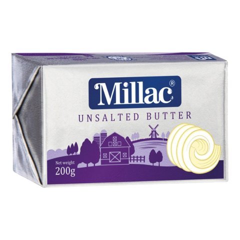 Millac White Unsalted Butter 200g