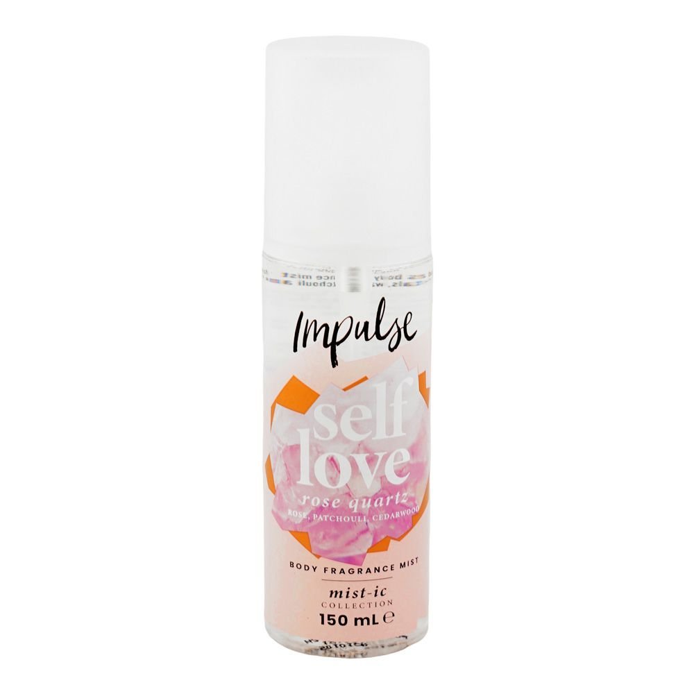 Impulse Self Love Rose Quartz Rose, Patchouli, Cedarwood Body Fragrance Mist, For Women, 150ml