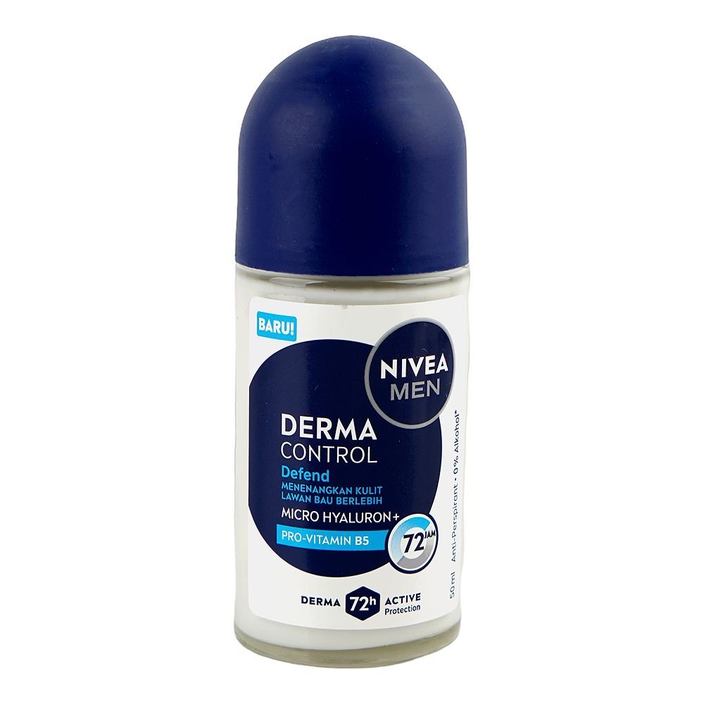 Nivea Men Derma Control Defend Pro-Vitamin B5 Roll On, Anti-Perspirant, Alcohol Free, 50ml