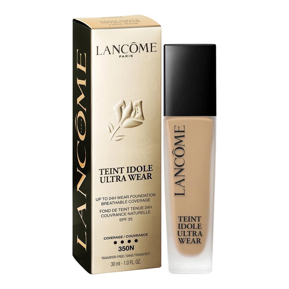 Lancome Paris Teint Idole 24H Ultra Wear Breathable Coverage Foundation, SPF35, Transfer-Free, 350N, For Oily & Sensitive Skin, 30ml