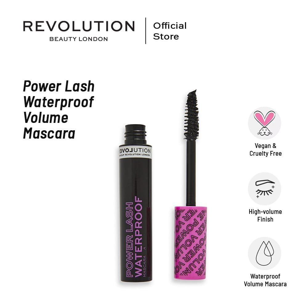 Makeup Revolution Power Lash Waterproof Mascara Black