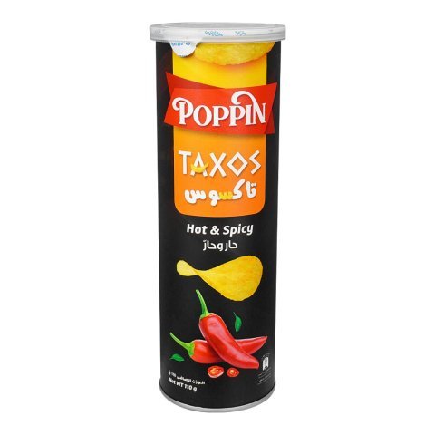 Poppin Taxos Hot & Spicy Chips, 110g