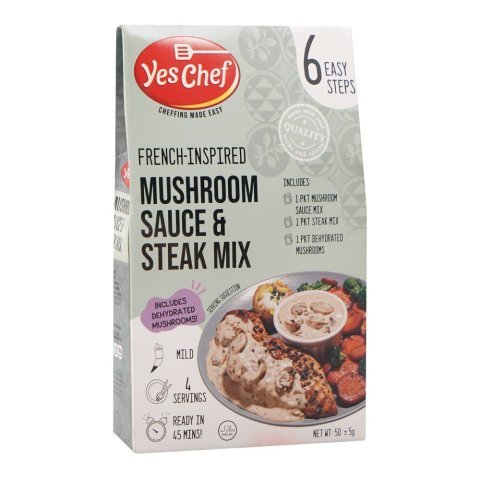 Yes Chef Mushroom Sauce & Steak Mix, 6 Steps, 50g