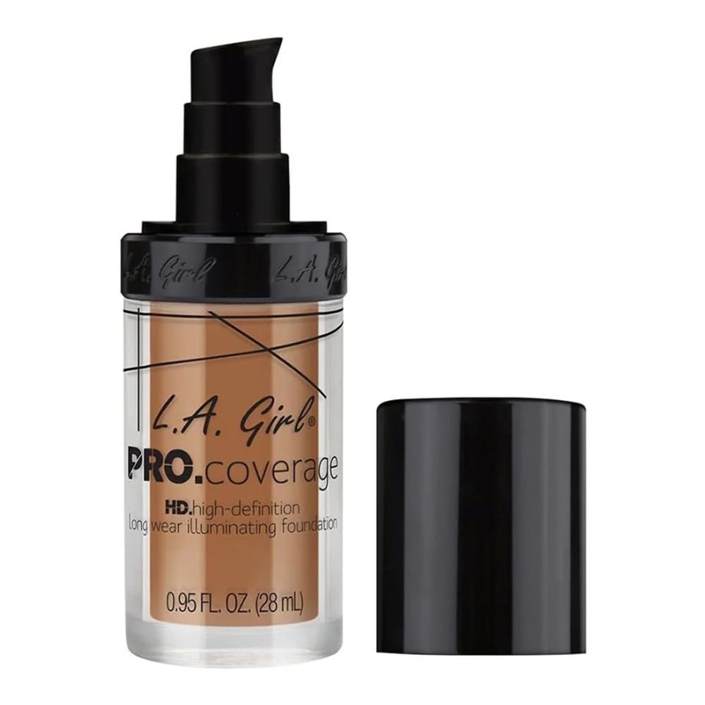 L.A. Girl Pro Coverage HD Long Wear Illuminating Foundation, GLM650 Sand, 28ml