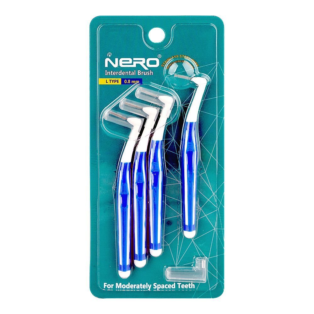 Nero L Type Interdental Brush, 0.8mm, NID-604, 4-Pack