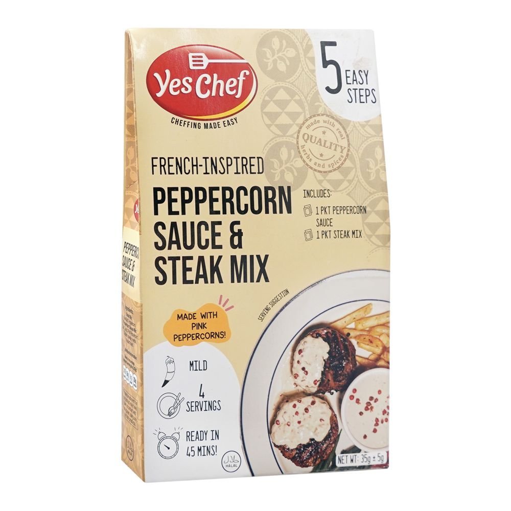 Yes Chef Peppercorn Sauce & Steak Mix, 5 Steps, 35g