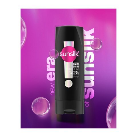 Sunsilk Black Shine Vita-Gloss Complex 5% Conditioner, For Glossy Hair, 180ml