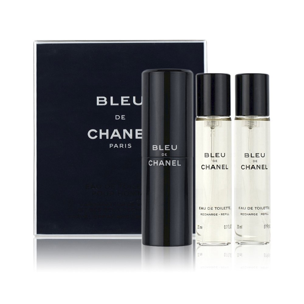 Chanel Bleu De Chanel Pour Homme Gift, For Men, Set 3 X 20ml Edp Travel Spray & 2 Refills