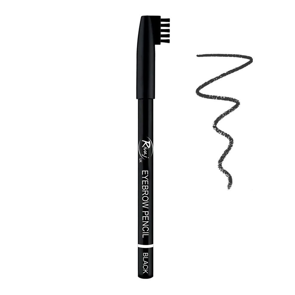 Rivaj Waterproof Eyebrow Pencil With Brush, Black