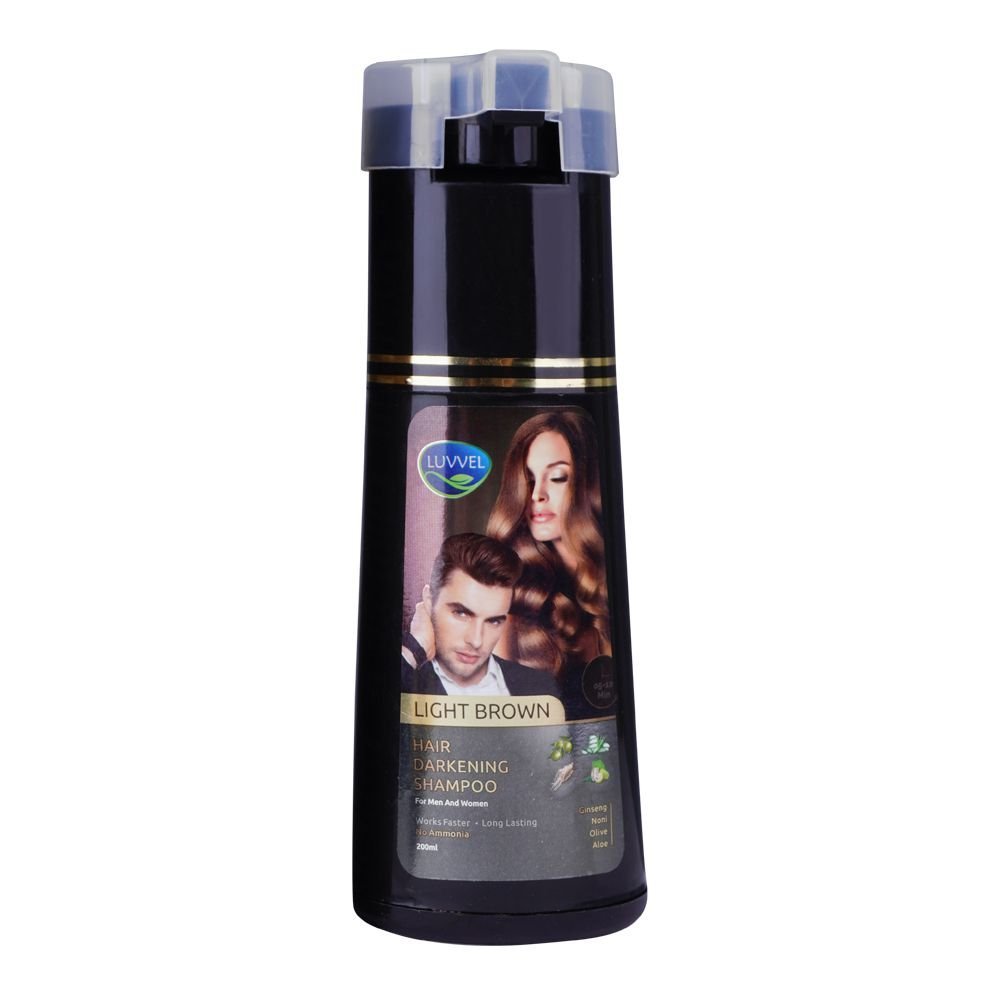 Luvvel Hair Darkening Shampoo, Light Brown, 200ml