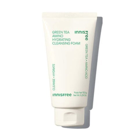 Innisfree Hydrating Cleansing Foam, Vegan, Green Tea + Amino Acid, For Hydrating & Moisturizing, 150g