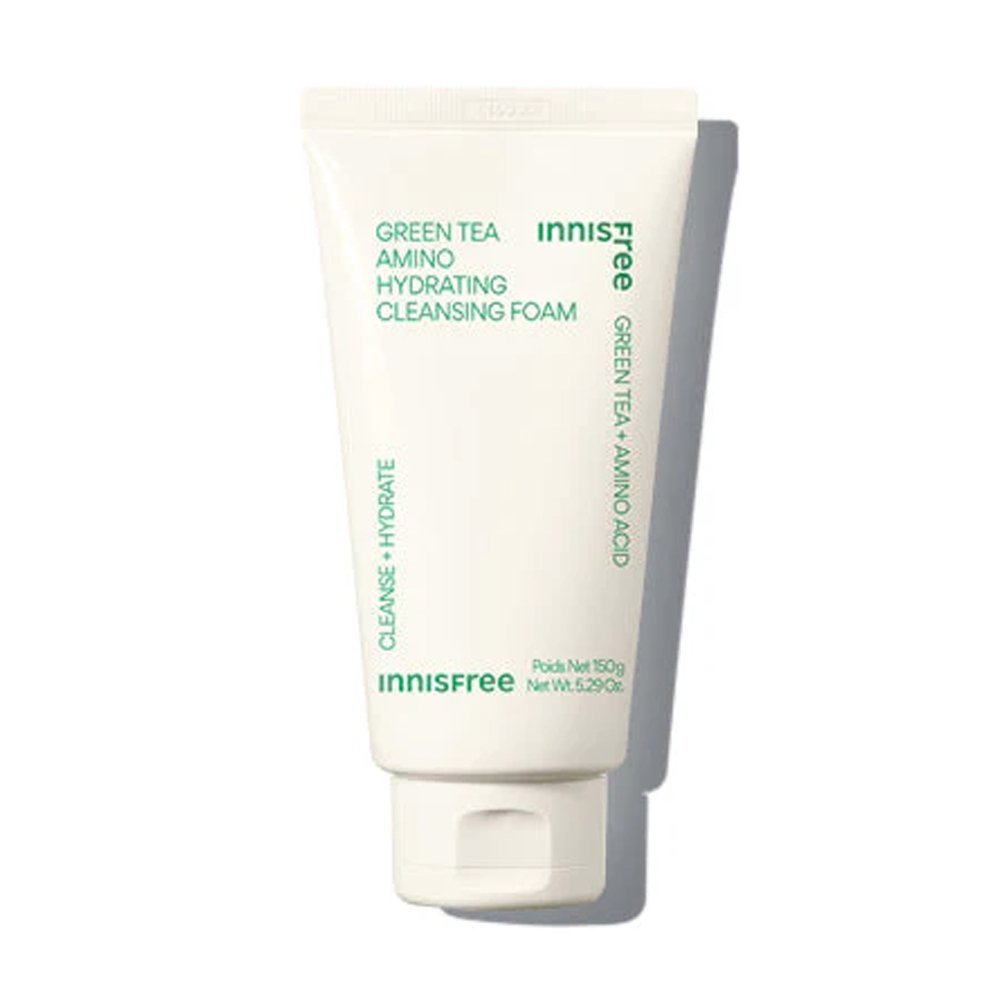 Innisfree Hydrating Cleansing Foam, Vegan, Green Tea + Amino Acid, For Hydrating & Moisturizing, 150g