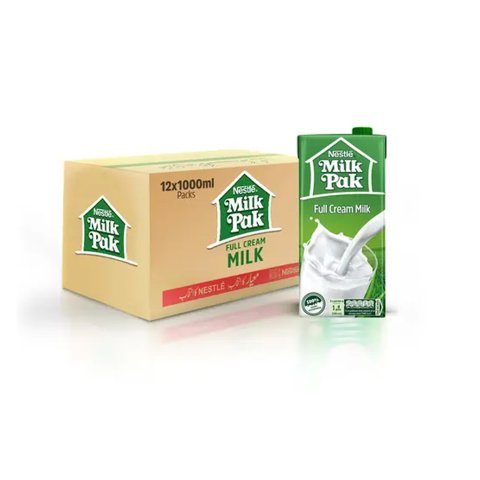 Nestle Milkpak Full Cream Milk, 1000ml Each, 12-Pack