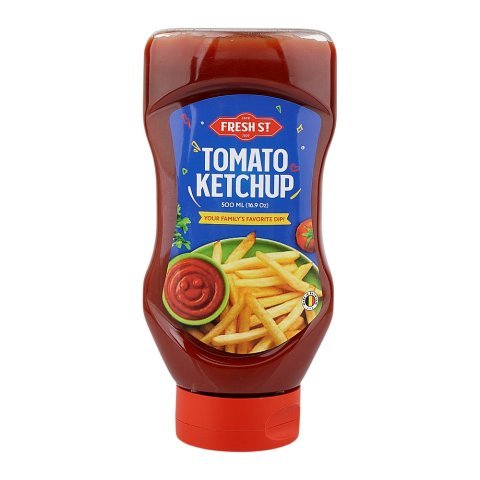 Fresh Street Tomato Ketchup, Rich Tomato Flavor, Thick & Smooth Texture, Family Favorite Dip, 500g
