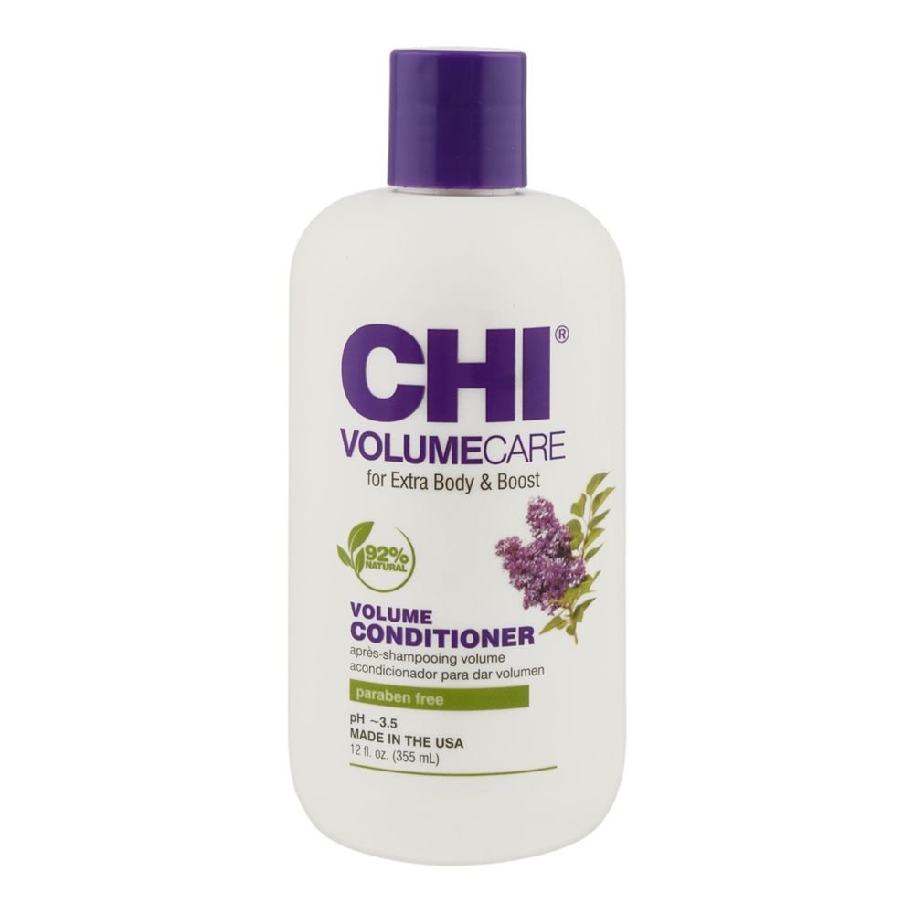 CHI Volume Care 92% Natural Volume Conditioner, Glycerin, Citric Acid, Paraben & Sulfate Free, For Thin Hair, 355ml