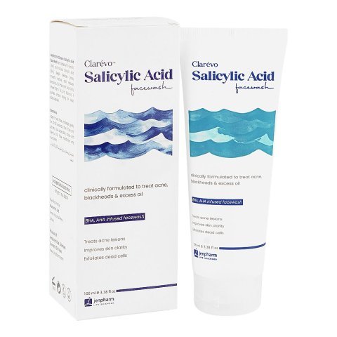Jen Pharm Clarevo Salicylic Acid Facewash, Glycerin, Citric Acid, For Acne-Prone Skin, 100ml